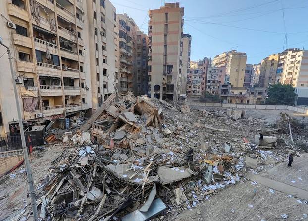 Aftermath of Israeli strikes on Beirut's southern suburbs