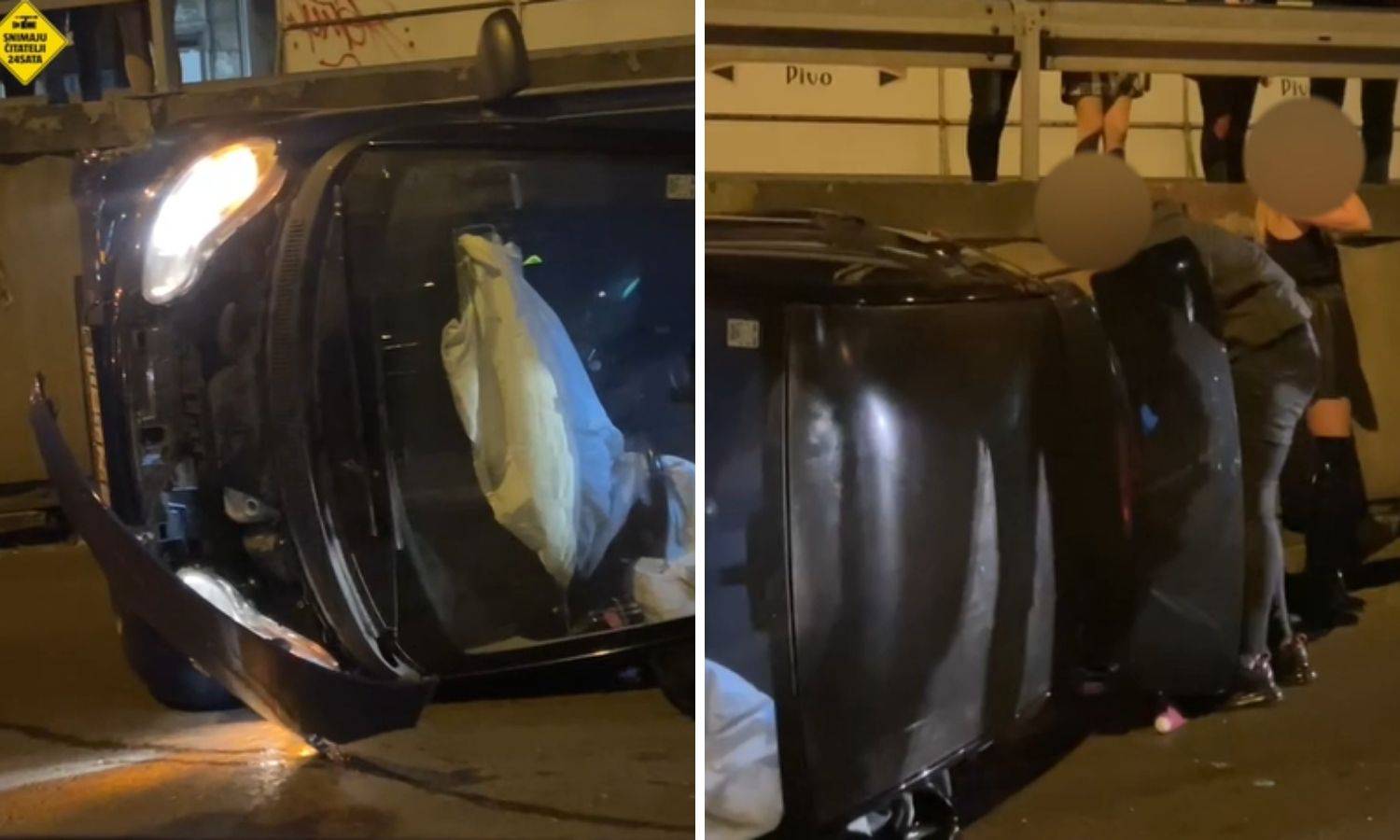 VIDEO Prevrnuo se Smart s četiri žene u autu: 'Vozačica je bila pijana, tri putnice su ozlijeđene'