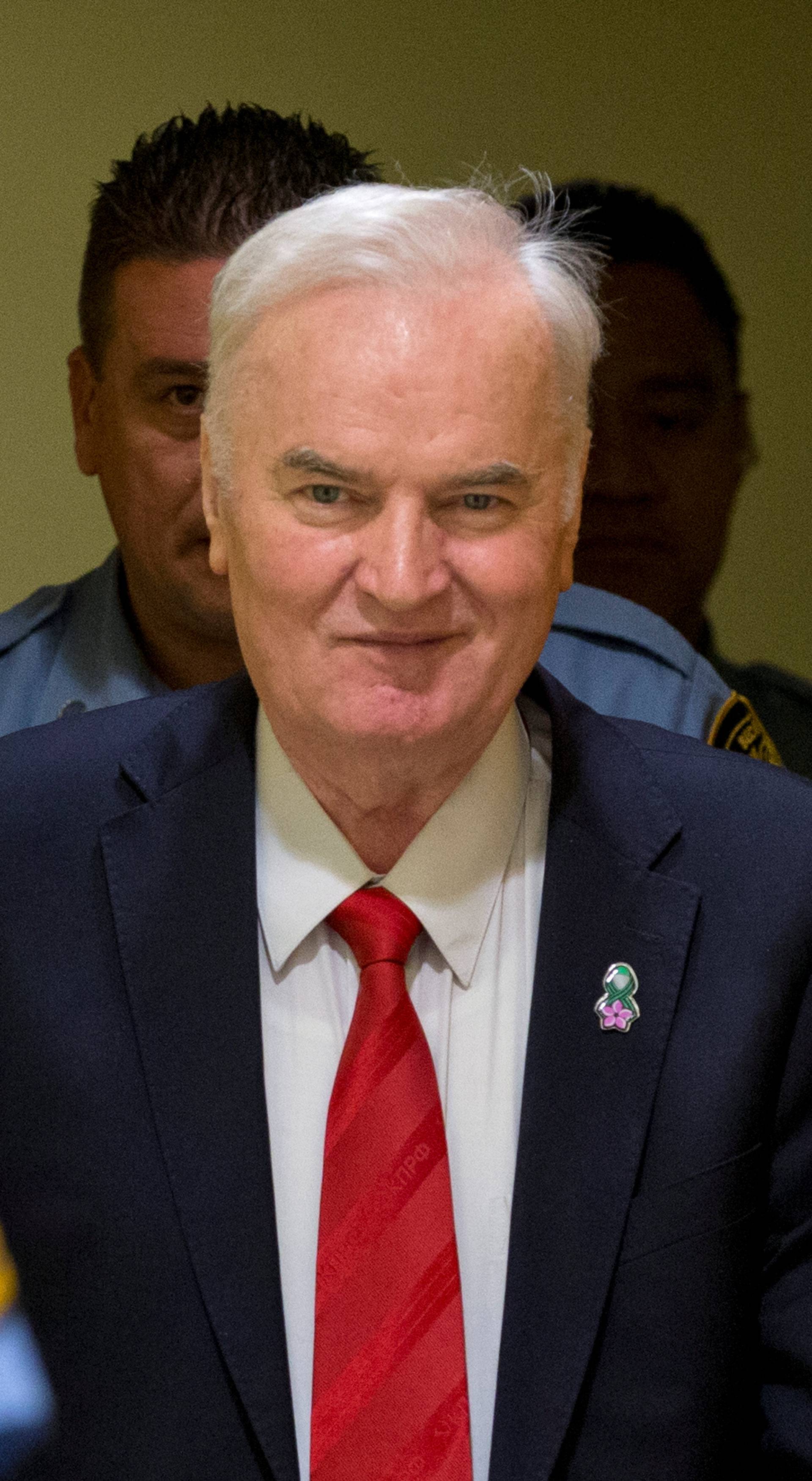 Ex-Bosnian Serb wartime general Ratko Mladic appears in court at the International Criminal Tribunal for the former Yugoslavia in the Hague
