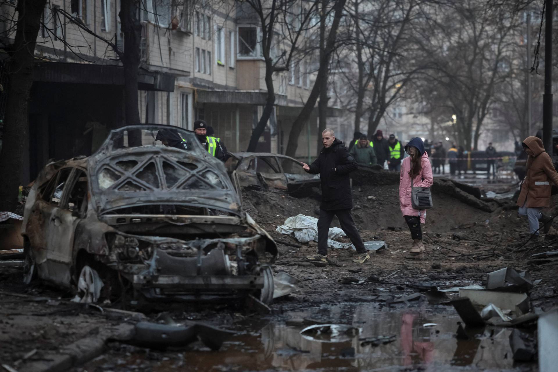 Aftermath of a Russian missile strike in Kyiv