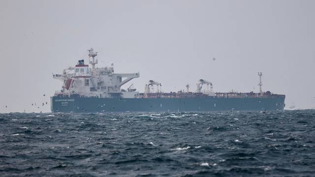 Marshall Islands-flagged oil tanker Advantage Sweet at Marmara sea near Istanbul