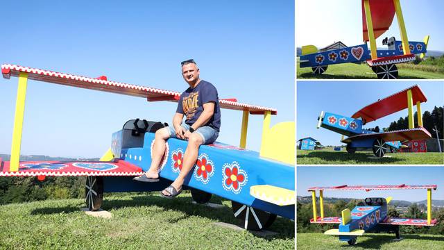 Goran je izradio šareni avion u prirodnoj veličini: 'Radio sam ga sam i to 270 sati bez nacrta'