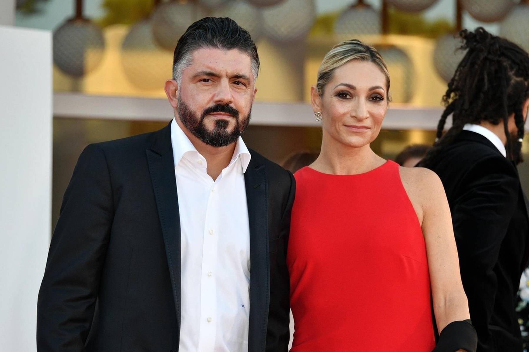 Celebrities pictured on the Red Carpet for the Film "Freaks Out" at the 78th Venice Film Festival 2021.