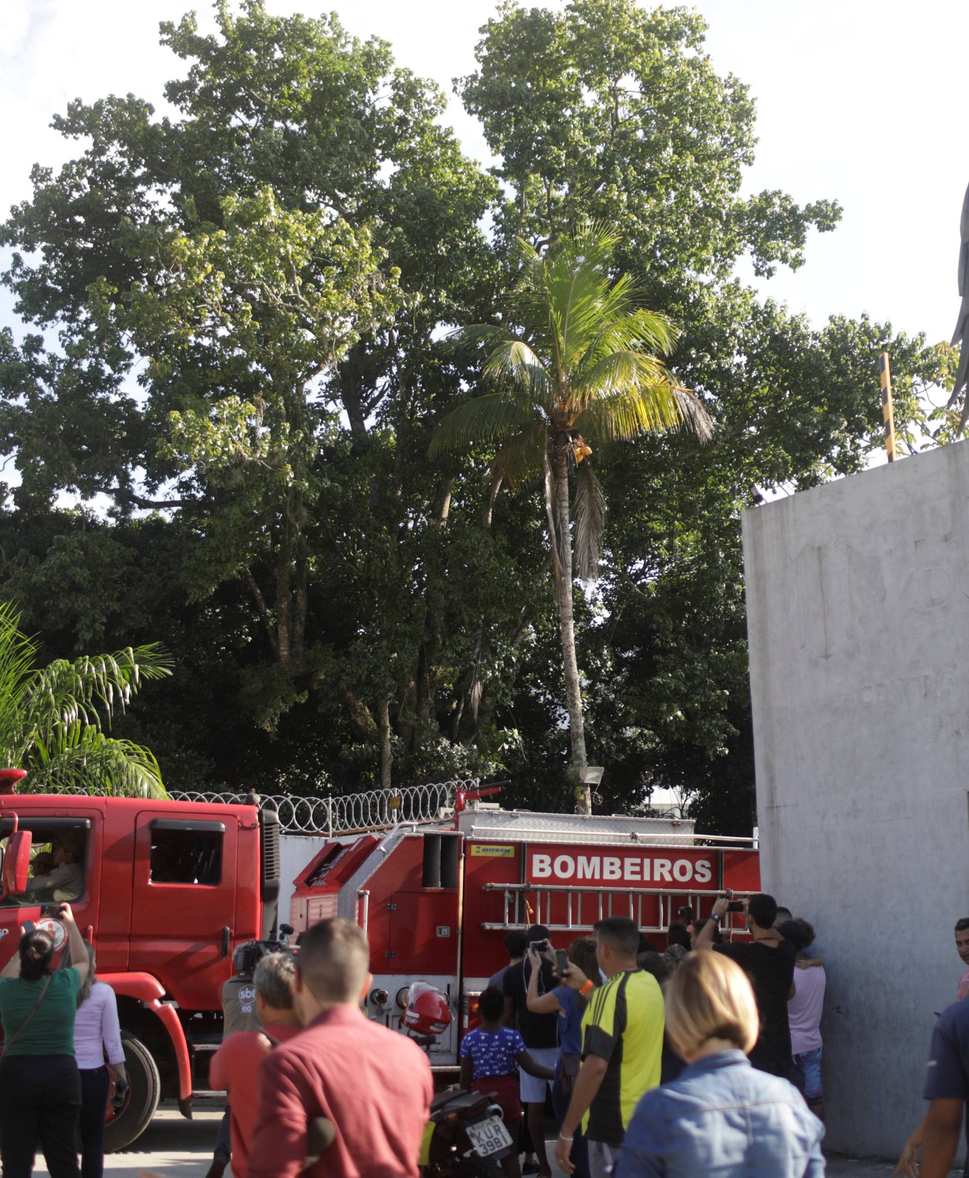 Fire truck is seen at Flamengo training centre after deadly fire in Rio de Janeiro