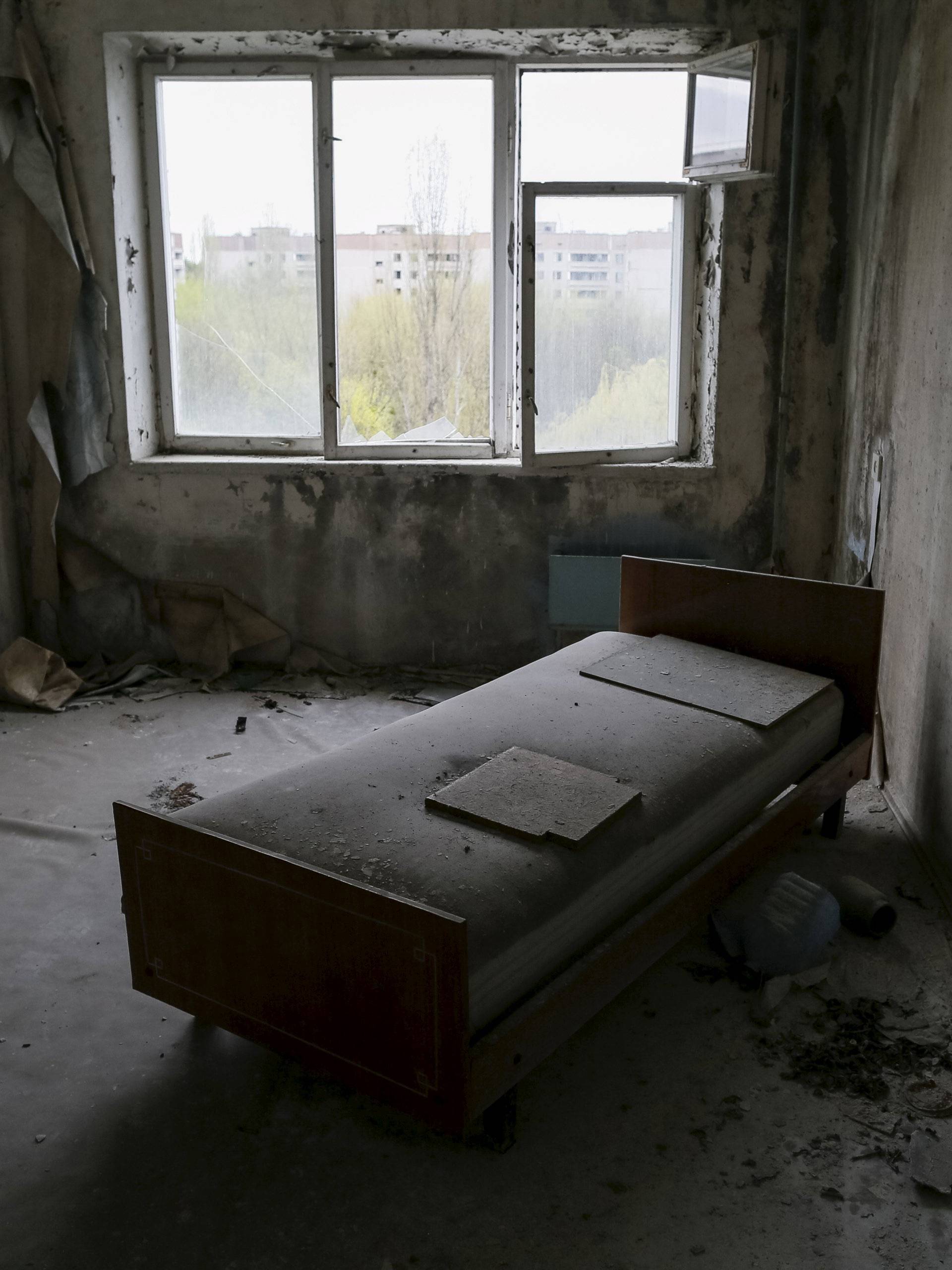 An interior view of a flat in the abandoned city of Pripyat near the Chernobyl nuclear power plant