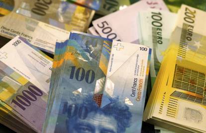 Švicarski franak je nadmašio euro: Srednji tečaj je 7,7 kuna