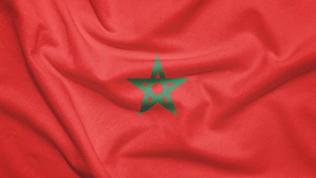 Morocco flag with fabric texture