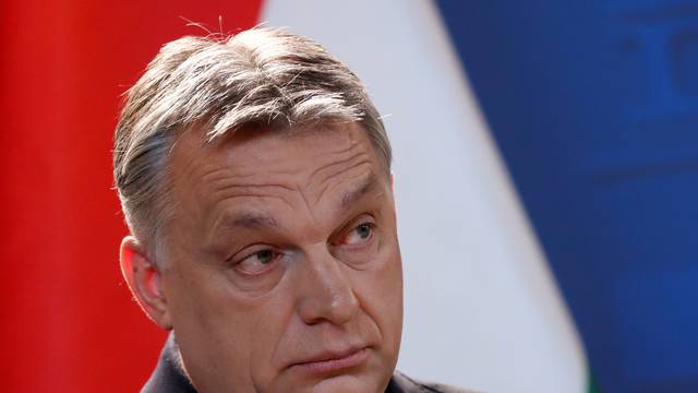 FILE PHOTO: Hungarian Prime Minister Viktor Orban speaks during a press conference in Budapest