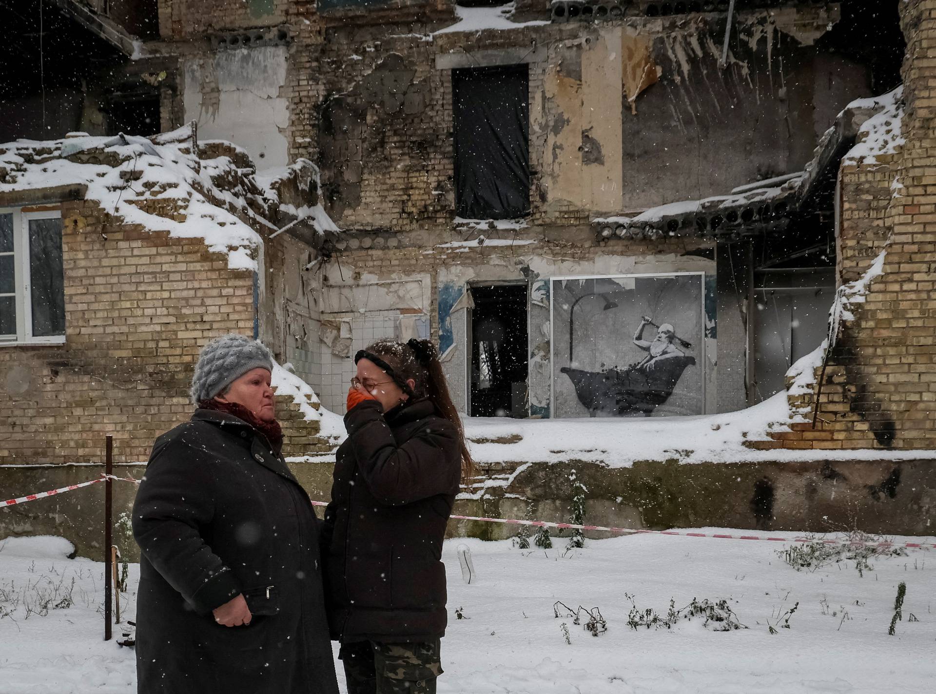 Banksy's work seen in village of Horenka