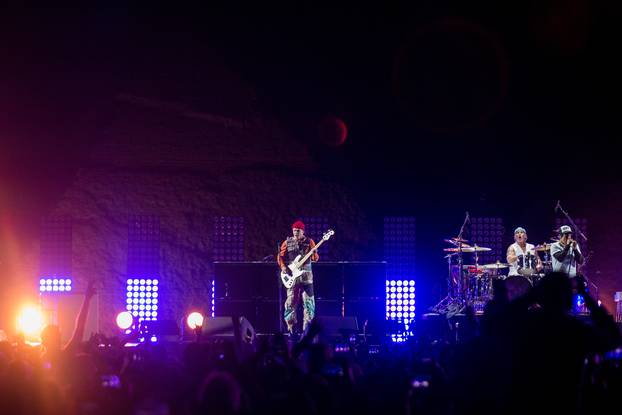 Red Hot Chili Peppers perform at Giza Pyramids