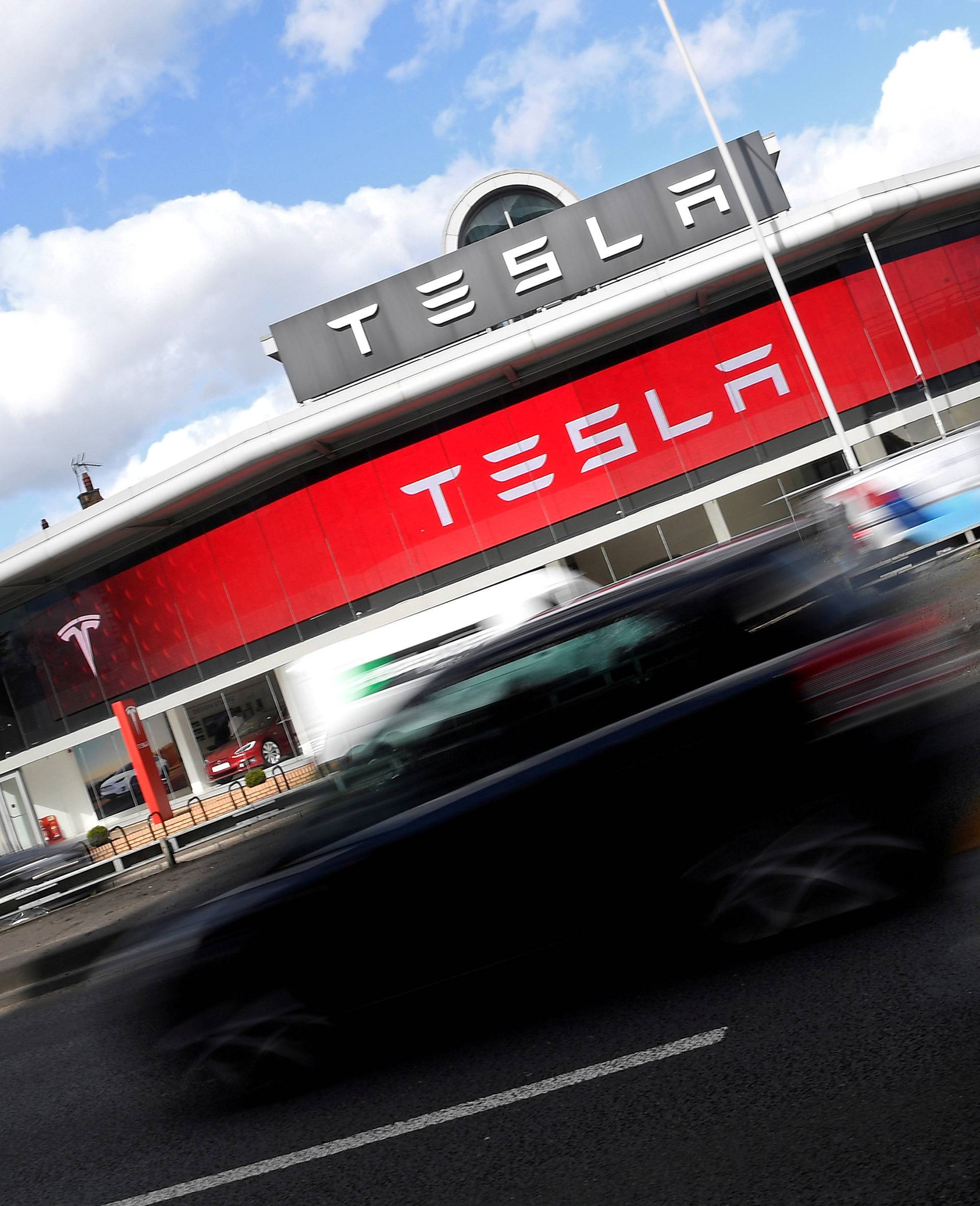 FILE PHOTO --  A Tesla car showroom is seen in west London, Britain