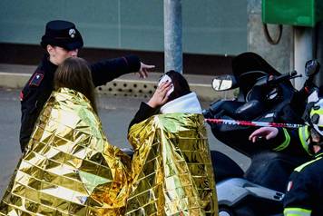 Aftermath of tram derailment in Milan