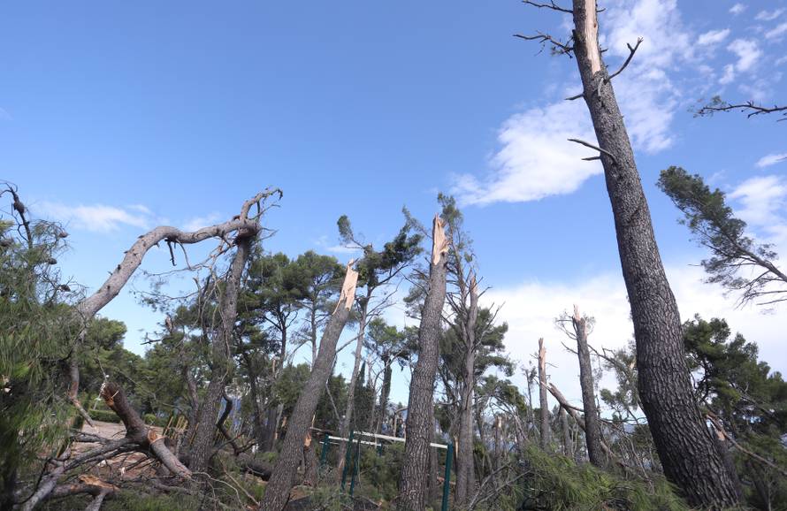 Posljedice velikog nevremena u Splitu, Marjan oštećen i zatvoren za građane