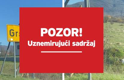 Netko objesio vuka na tablu u Gračacu: 'Kad sam ga vidjela, mislila sam da mi se priviđa'