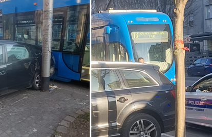 Dvoje ljudi ozlijeđeno u Zagrebu u sudaru automobila i tramvaja