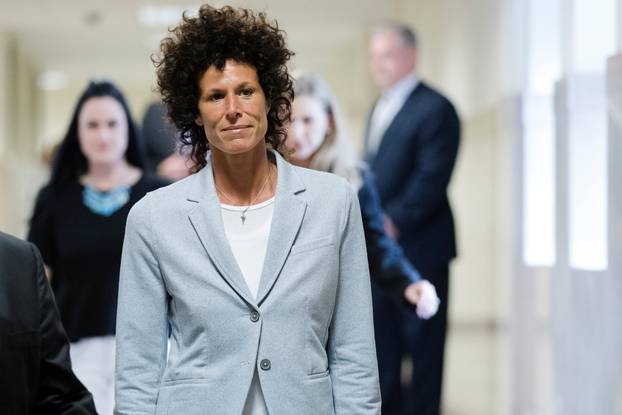 Andrea Constand walks to the courtroom during Bill Cosby