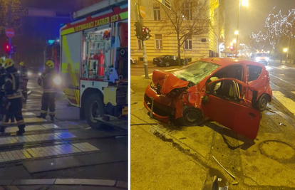 VIDEO Detalji teške prometne u Zagrebu: Vozač teško ozlijeđen, prošao kroz crveno, udario bus