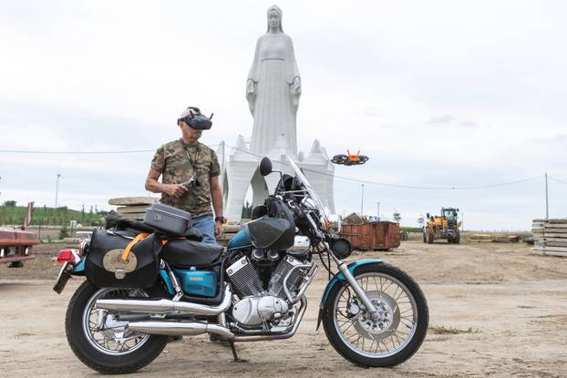 Europe's largest statue of the Virgin Mary ahead of its official opening to the public in the village of Konotopie near Torun