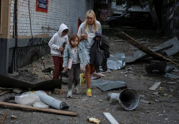 Russian drone and missile strike in Kyiv