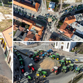 FOTO Prosvjed seljaka iz zraka: Traktorima su blokirali centar Đakova i prometnice u gradu