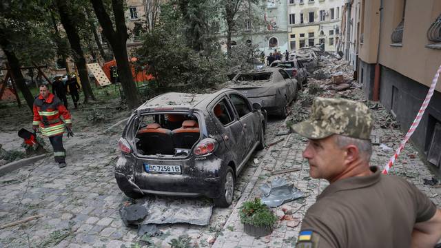 Aftermath of a Russian missile attack in Lviv