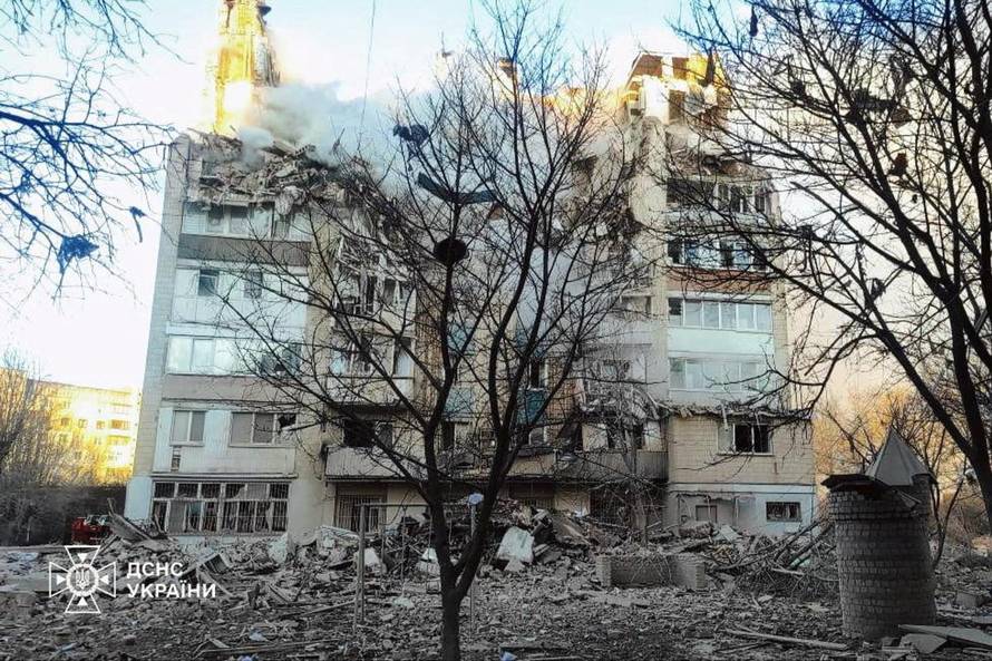 Aftermath of a Russian missile attack in Ternopil