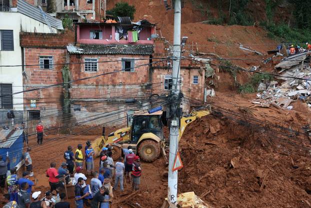 Aftermath of heavy rains in southeastern Brazil