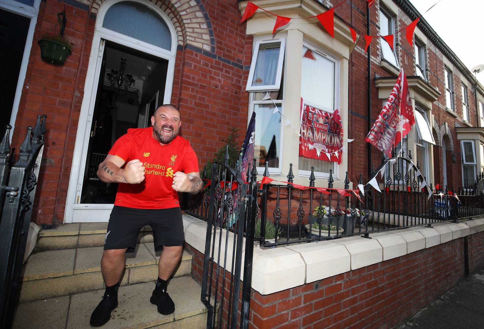 Liverpool fans outside Anfield