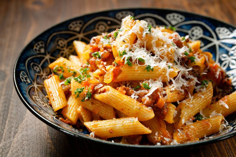 Pasta,Bolognese.,Penne,With,Bolognese,Sauce