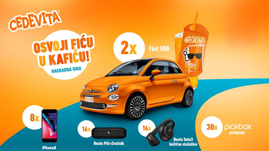 Cedevita nagrađuje: Fiat500, iPhone 8 i druge nagrade