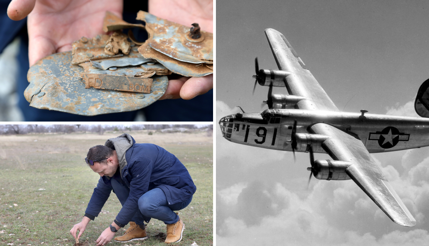 FOTO Arheolog je kod Šibenika pronašao ostatke 80 godina starog američkog bombardera