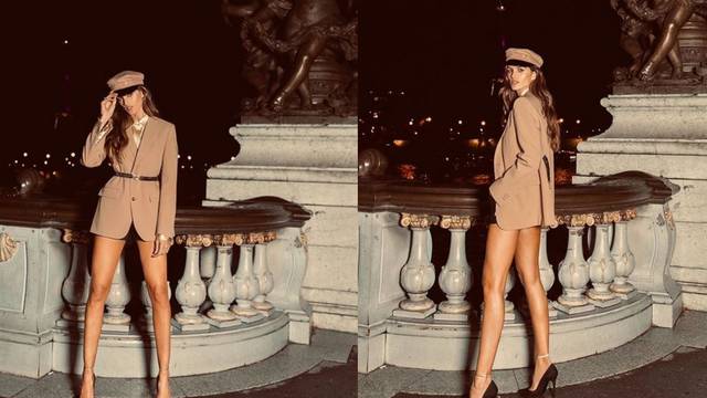 Model Isabel Goulard klasičan blejzer nosi i na vruće hlačice