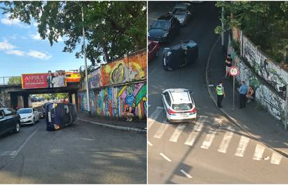 VIDEO Četiri auta sudarila se u Zagrebu, jedan završio na boku
