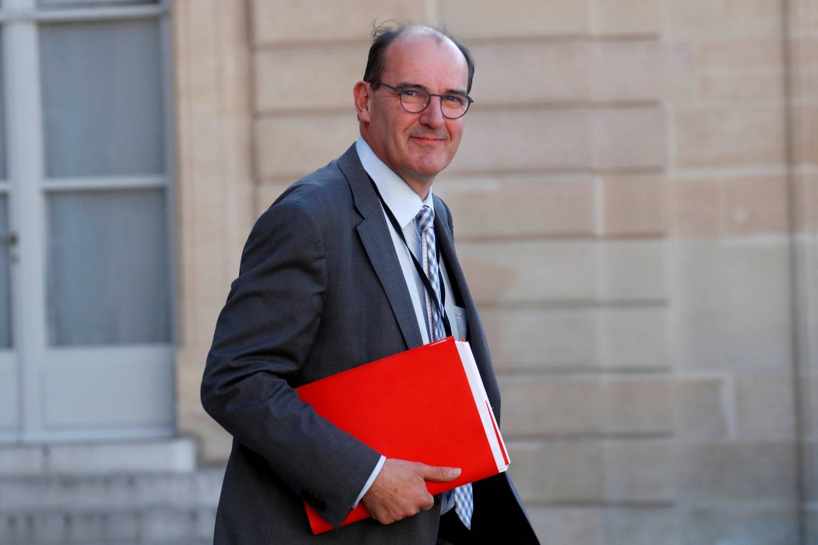 French government "deconfinement" coordinator Jean Castex leaves the Elysee Palace in Paris