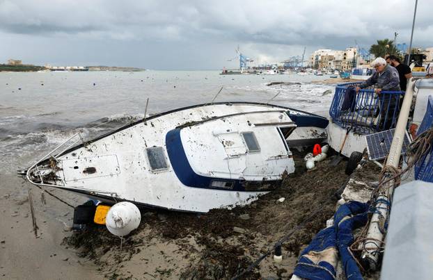 Aftermath of Storm Harry which wreaked havoc across Malta