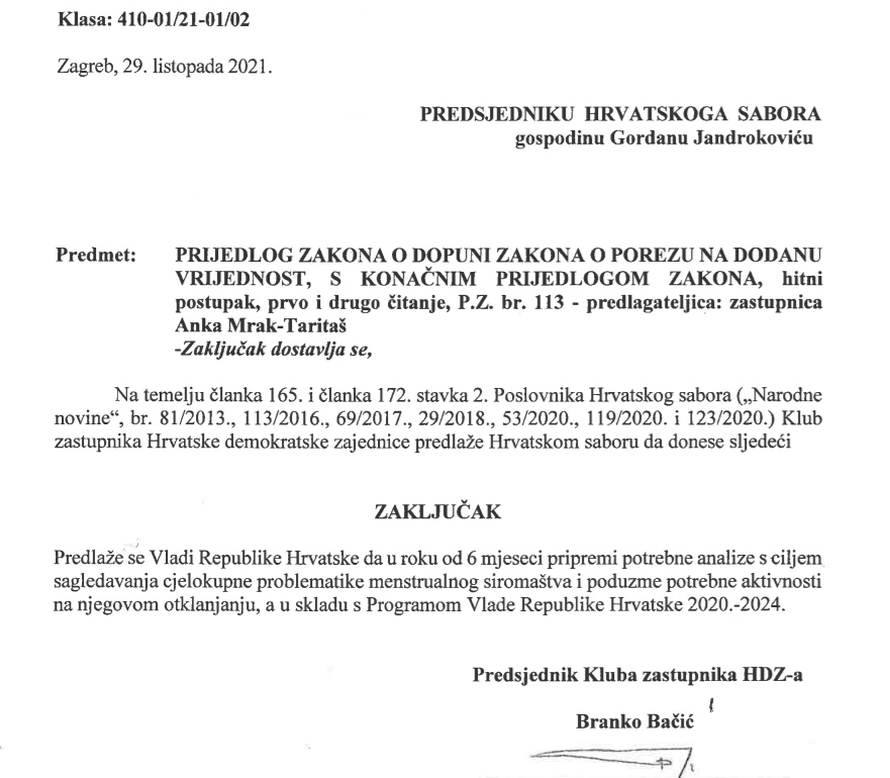 Glasali protiv smanjivanja PDV-a na uloške: 47 glasalo za, 68 protiv. Vlada će raditi analizu