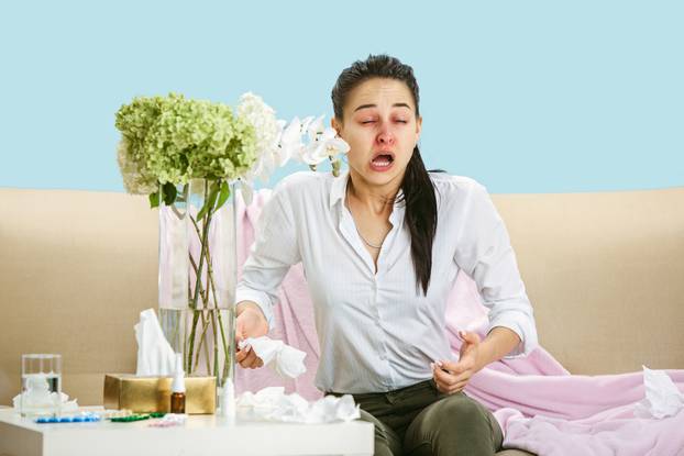 Young,Woman,Suffering,From,Hausehold,Dust,Or,Seasonal,Allergy.,Sneezing