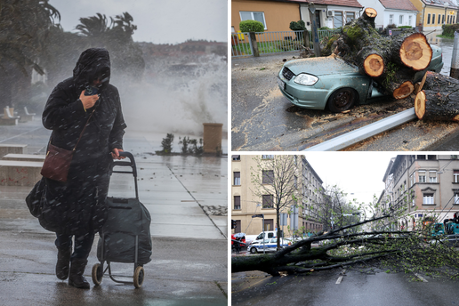 U&Zcaron;IVO Dramati&ccaron;no stanje diljem Hrvatske: Vjetar ru&scaron;i sve pred sobom, auti skroz uni&scaron;teni!