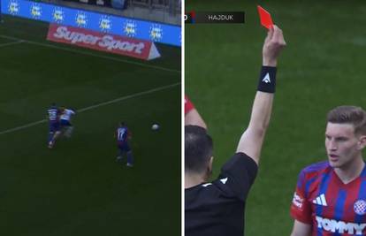 VIDEO Šok za Hajduk u Osijeku! Evo kako je Brajković u svega sedam minuta zaradio crveni