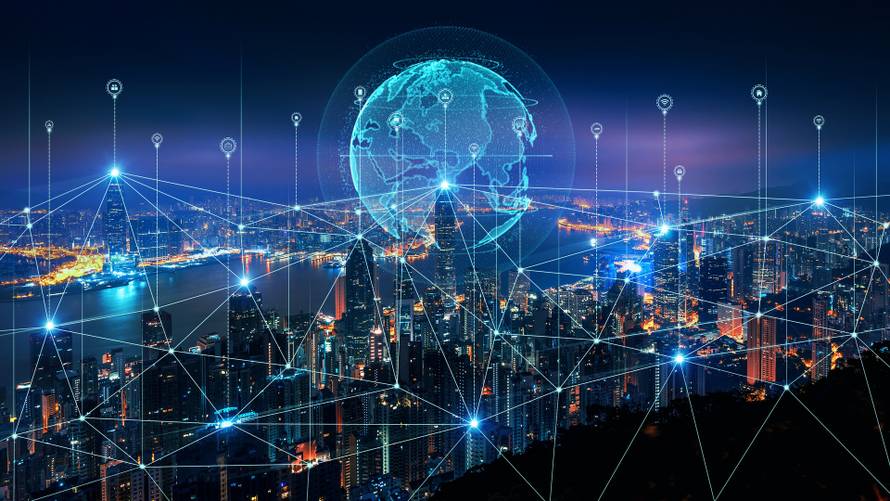 Smart,Connection,Network,System,,Smart,City,Network,Concept,,5g,Wireless