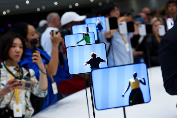 Apple holds event at the Steve Jobs Theater on its campus in Cupertino