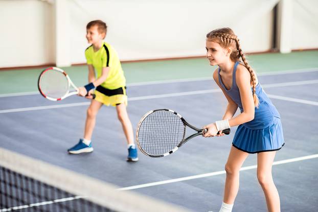 Happy,Children,Playing,Sport,Game,On,Court
