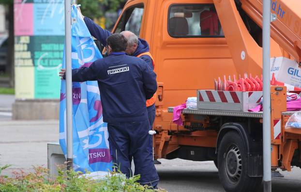 Po Zagrebu postavljene zastave koje najavljuju Hod za život