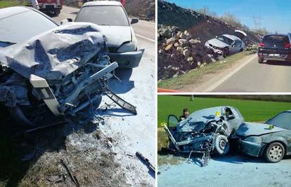 VIDEO Sudarila se tri vozila kod Lekenika, ima ozlijeđenih: 'Bile su dvije hitne, auto je gorio...'