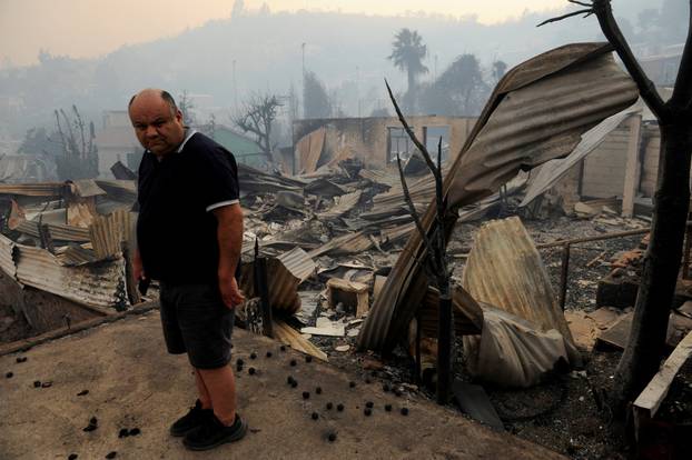 Wildfire burns in Chile