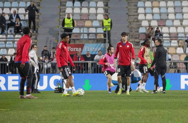 Rijeka: Zagrijavanje igrača prije početka utakmice HNK Rijeka - RC Strasbourg