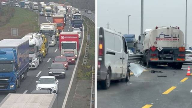 VIDEO Nema kraja gužvama u Zagrebu.  Sudarili se kamion i auto na obilaznici, kolona 3 km