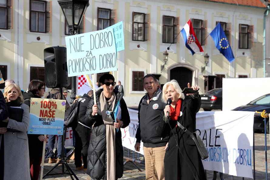 Zagreb: Prosvjed protiv novog zakona o pomorskom dobru i morskim lukama