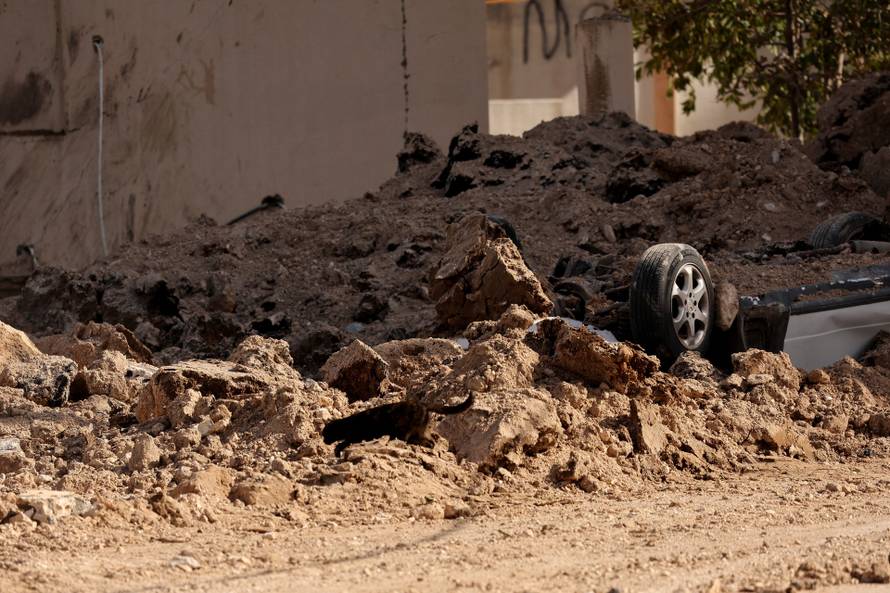 Aftermath of a strike, in Tyre