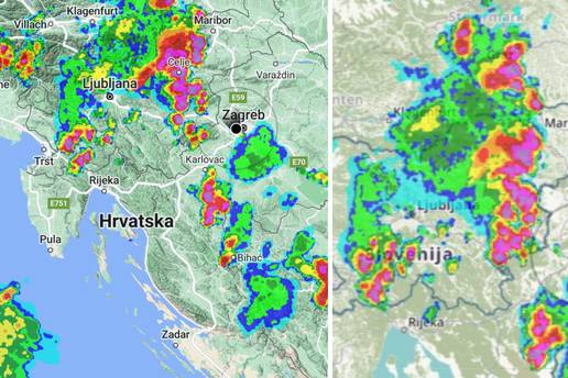 Nevrijeme je na putu prema sjevernoj i središnjoj Hrvatskoj: Pogledajte radarske slike oluje